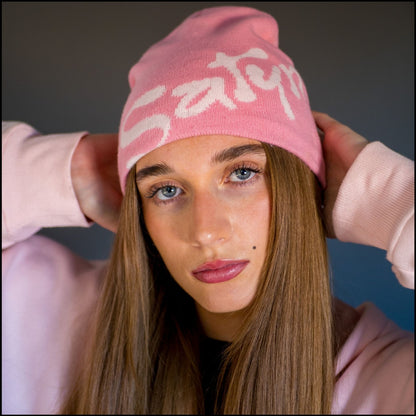 SatynBeanie Pink - Satin inside